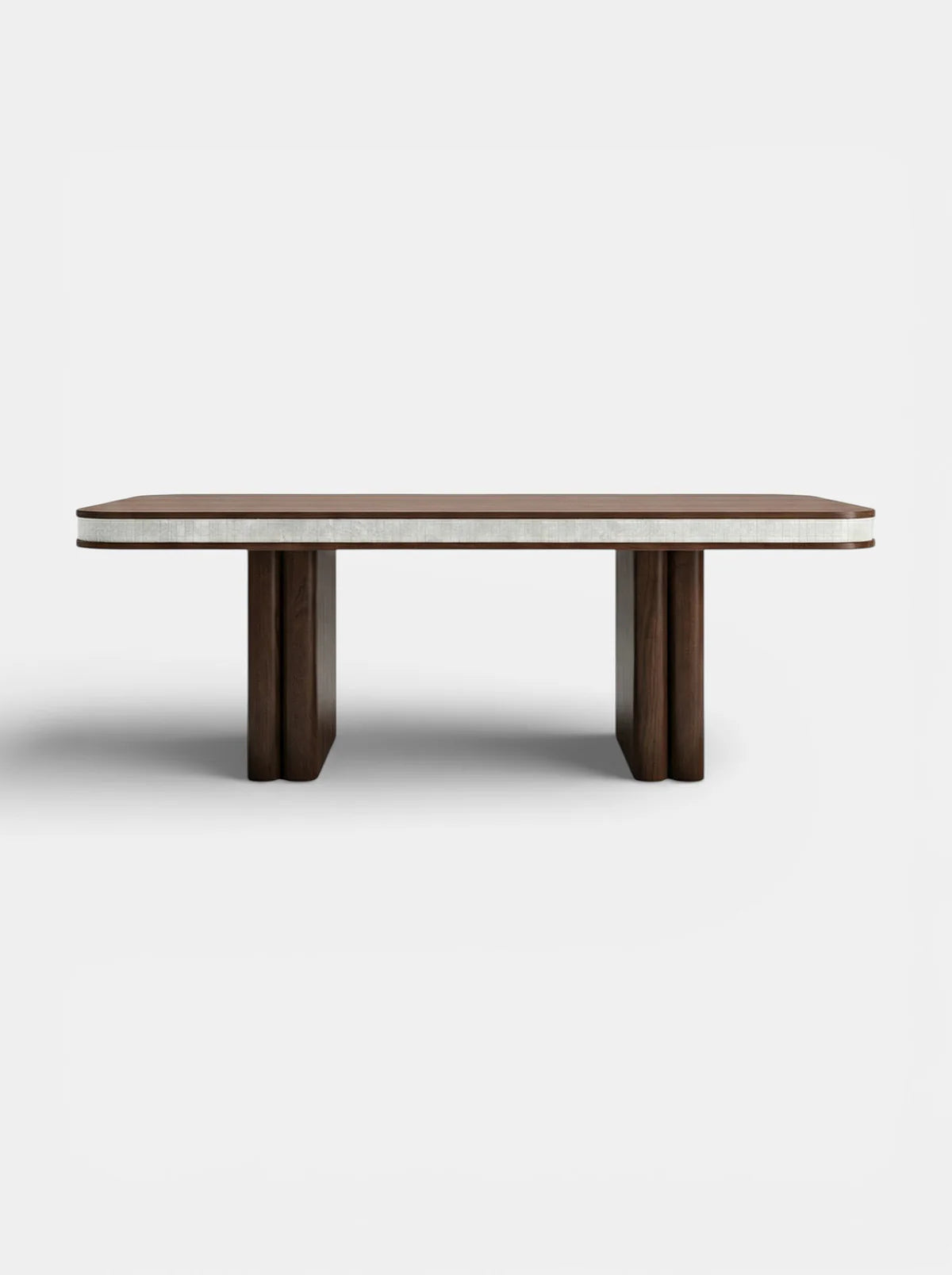 DOPPIO WOOD & WHITE ONYX DINING TABLE