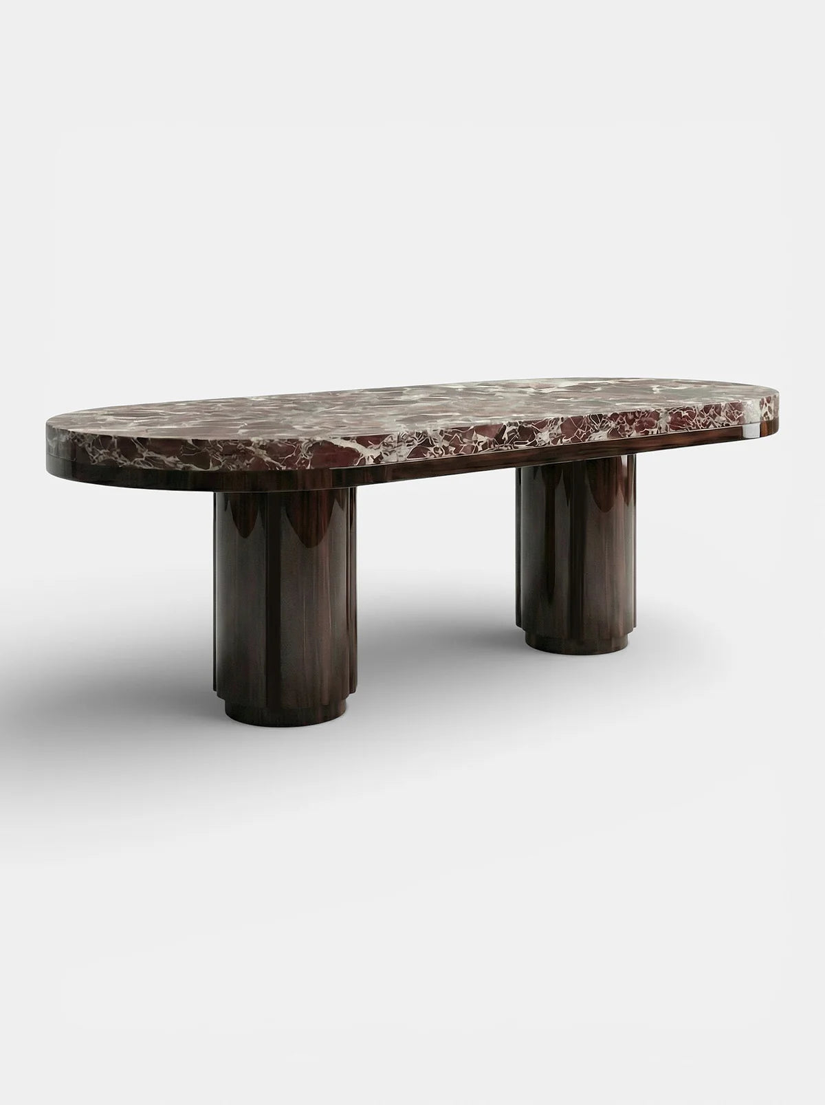 MIRA BROWN & ROSSO LEVANTO MARBLE DINING TABLE