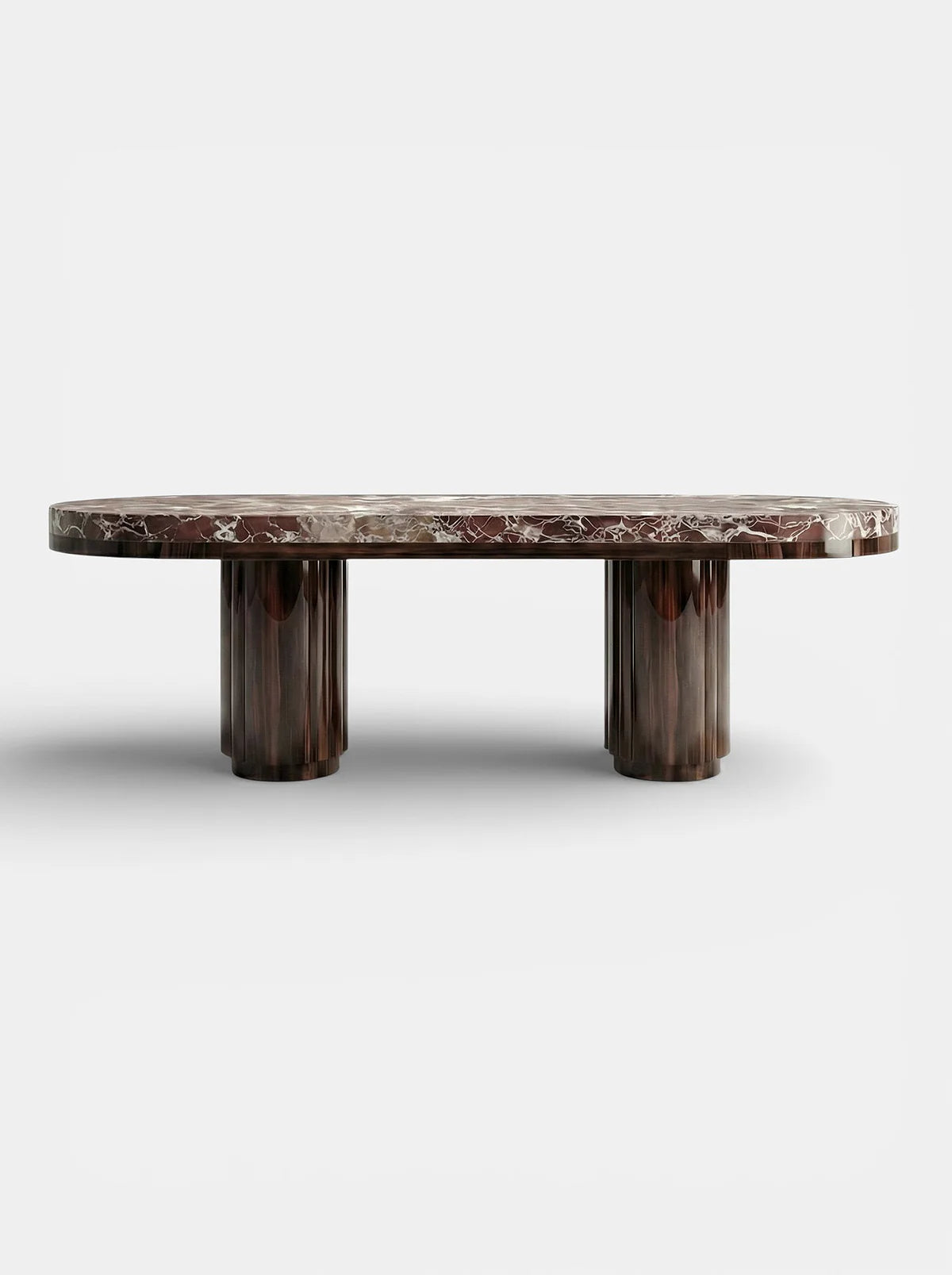 MIRA BROWN & ROSSO LEVANTO MARBLE DINING TABLE