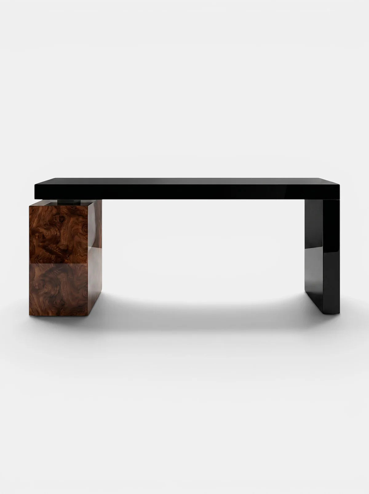 NINA BLACK & BURL WOOD DESK