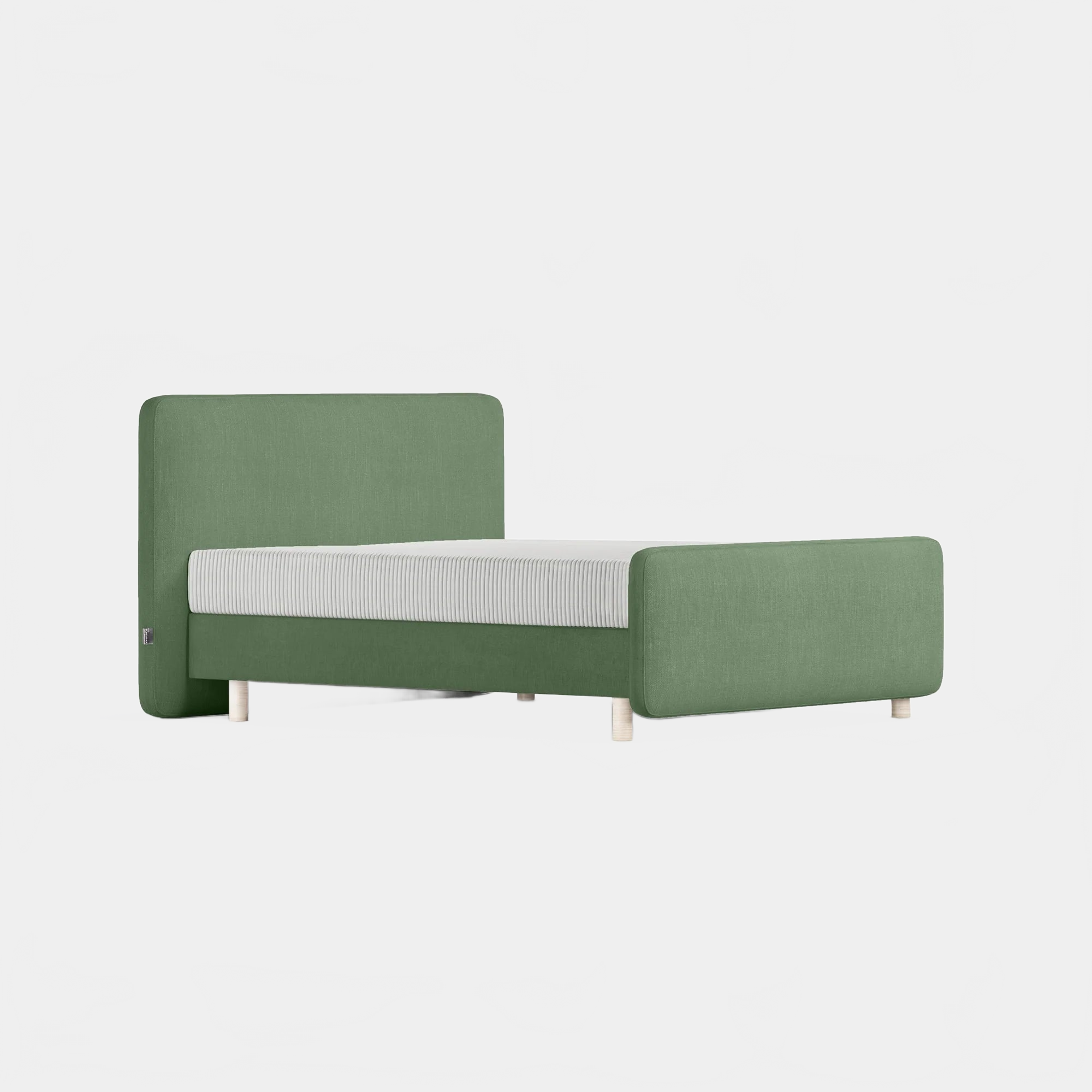 Bed Bergamo - Green 12 DROMO HEADBOARD + BOX SPRING | KING SIZE KREAMAT
