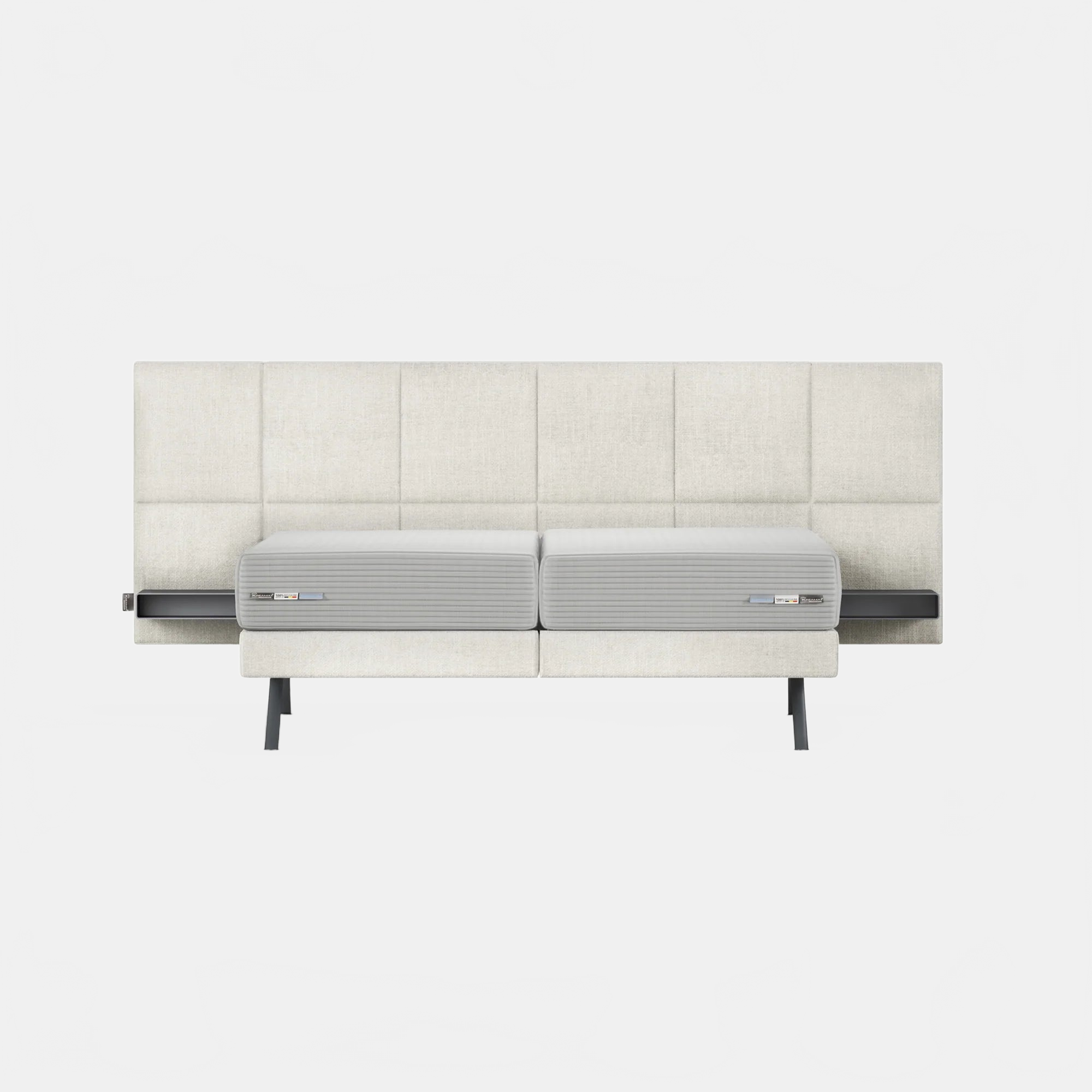 Bed SQUARE LARGE HEADBOARD + BOX SPRING | KING SIZE KREAMAT