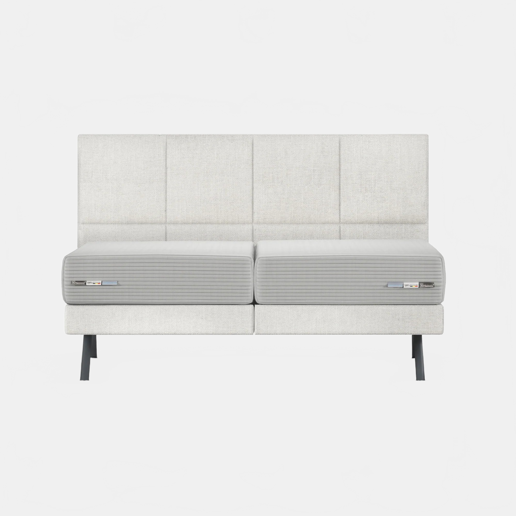 Bed SQUARE SMALL HEADBOARD + BOX SPRING | QUEEN SIZE KREAMAT