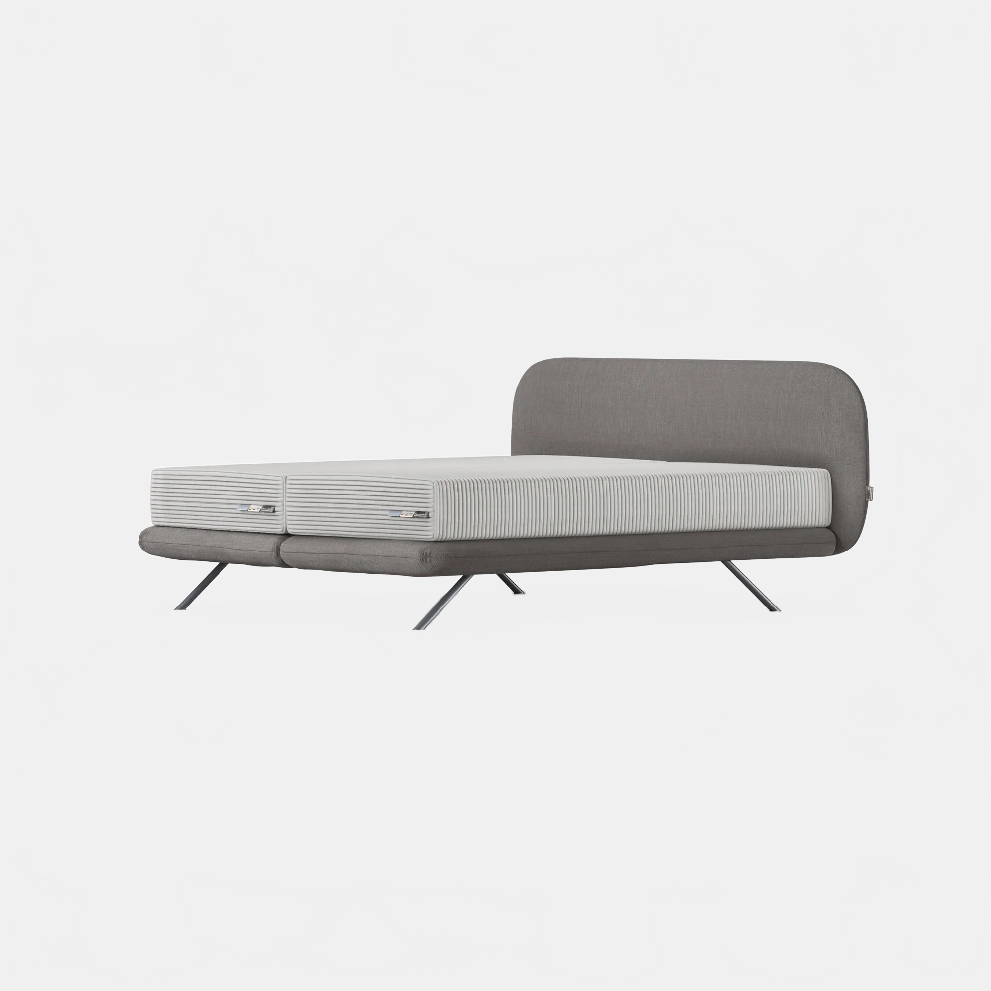 Bed Bergamo - Beige 05 ORGANIC H9 HEADBOARD + BOX SPRING | QUEEN SIZE KREAMAT