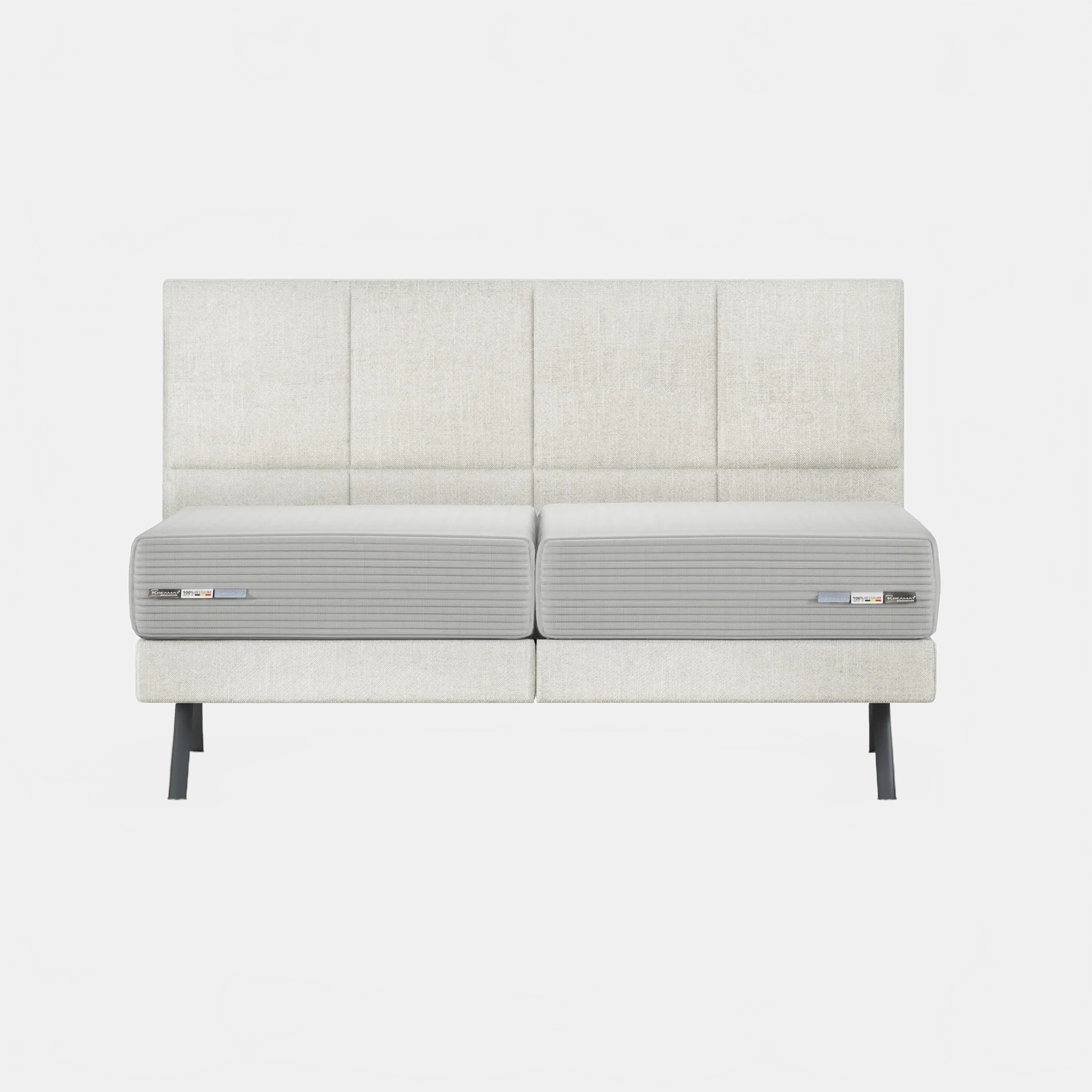 Bed SQUARE SMALL HEADBOARD + BOX SPRING | QUEEN SIZE KREAMAT