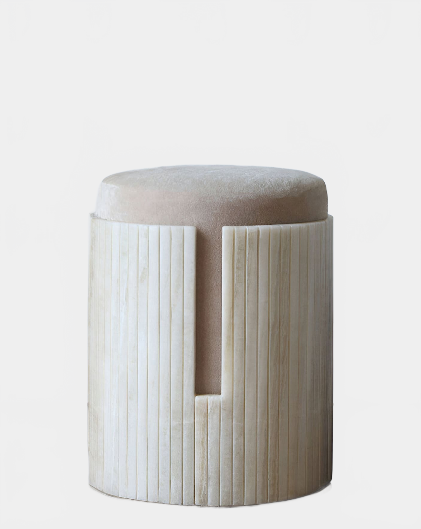 Stool Mohair Velvet IVORY ONYX DOLCE STOOL MARBERA