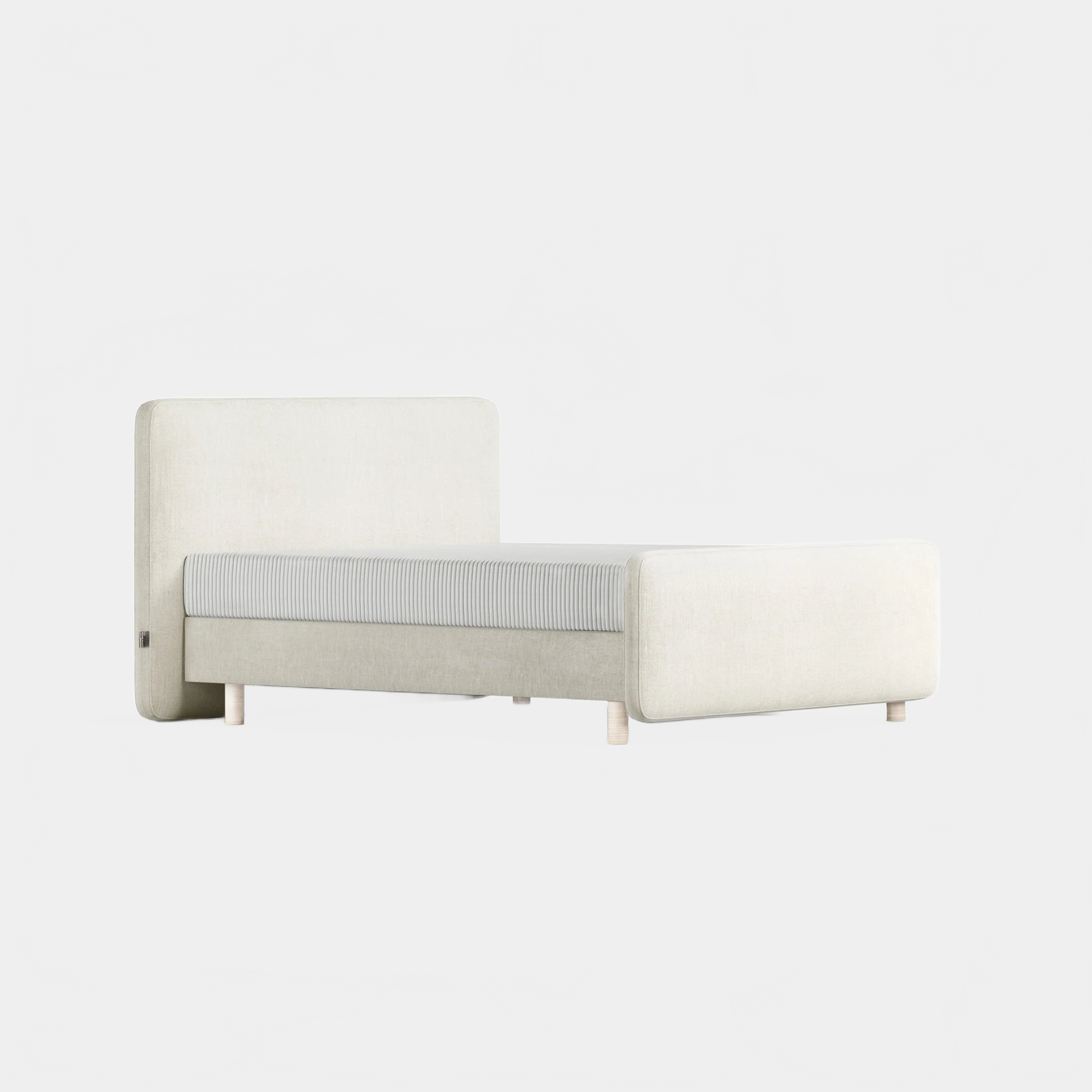 Bed Bergamo - Beige 05 DROMO HEADBOARD + BOX SPRING | KING SIZE KREAMAT