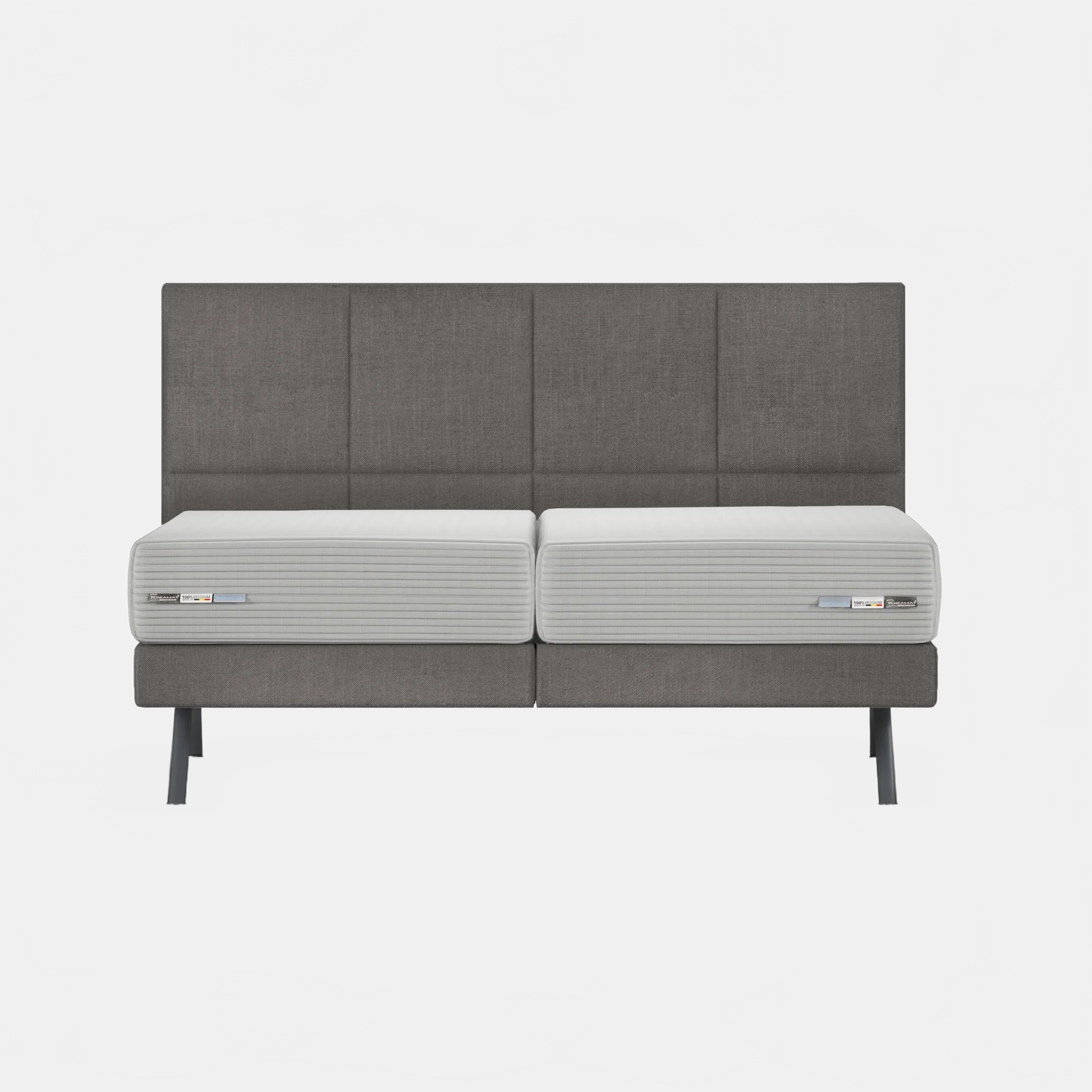 Bed SQUARE SMALL HEADBOARD + BOX SPRING | QUEEN SIZE KREAMAT