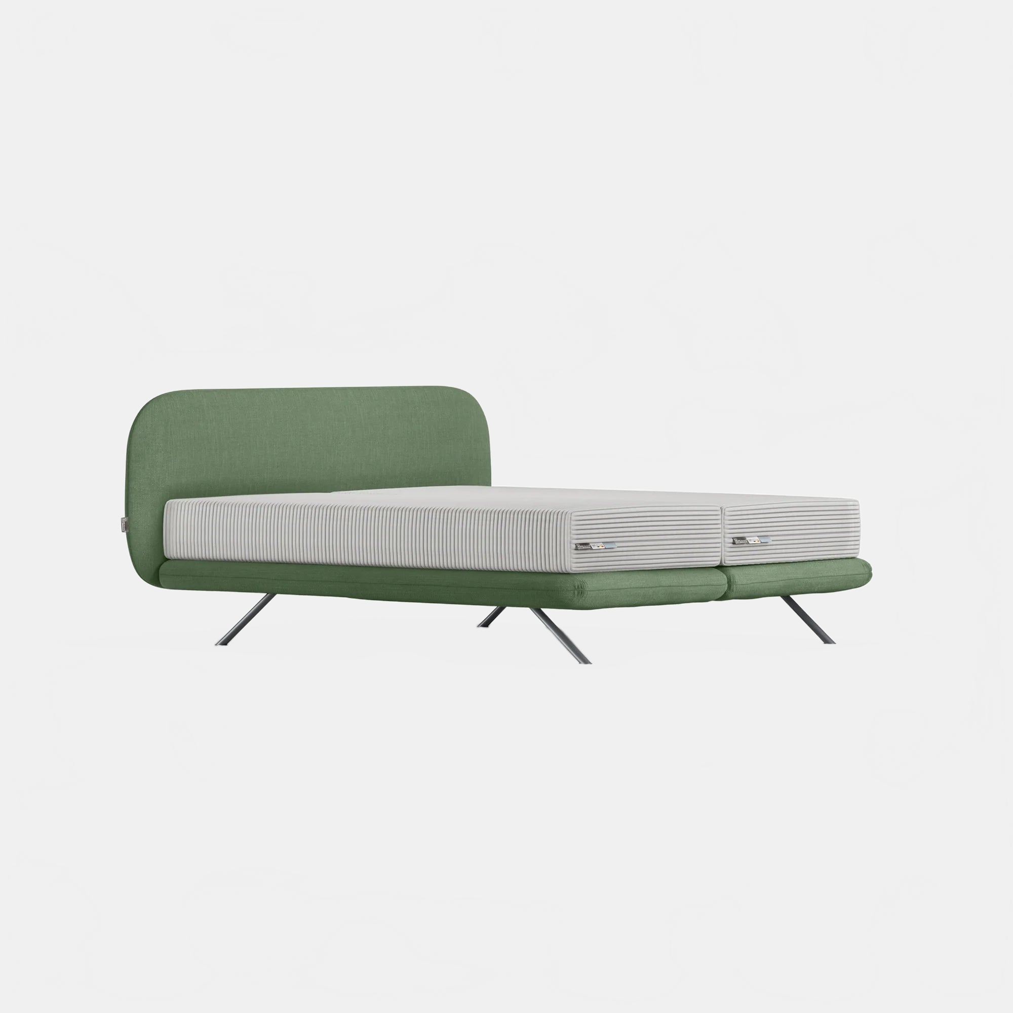 Bed Bergamo - Green 12 ORGANIC H9 HEADBOARD + BOX SPRING | QUEEN SIZE KREAMAT