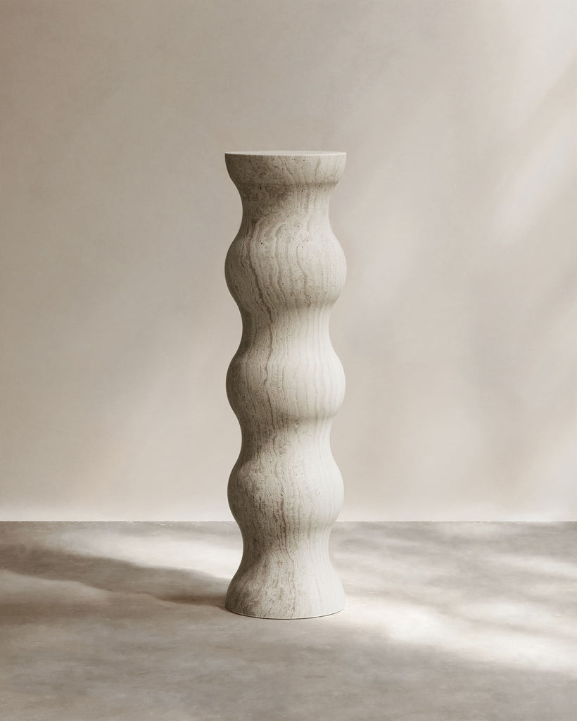 Pedestal Navona Travertine WATER PEDESTAL PALOMA EDITIONS