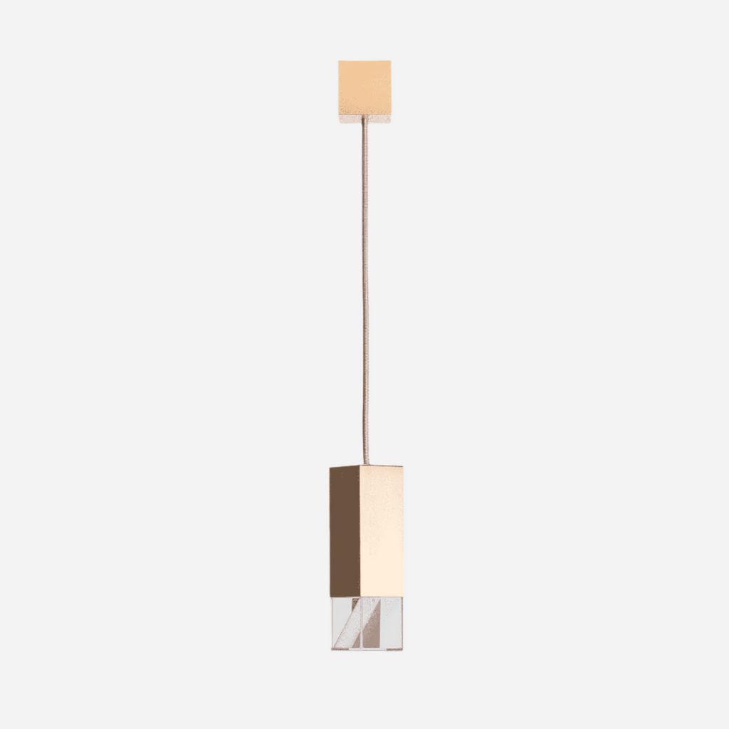 Pendant Lamp Satin Golden Matt Finish LAMP/ONE - BRASS | SINGLE SUSPENSION FORMAMINIMA