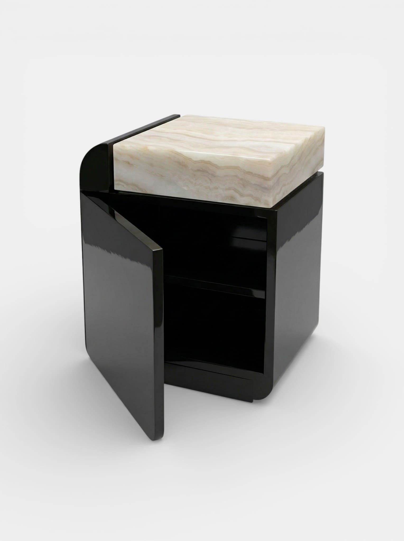 Side Table AMO BLACK STORAGE TABLE MARBERA