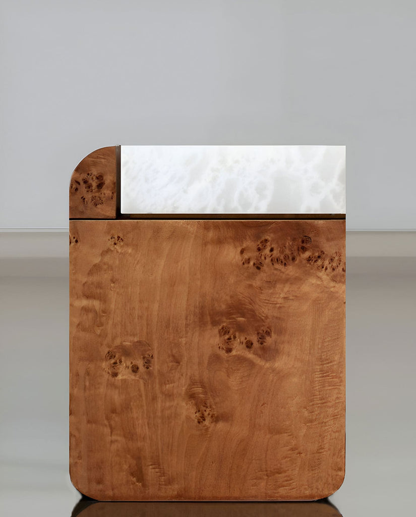 Side Table AMO BURL WOOD STORAGE TABLE MARBERA