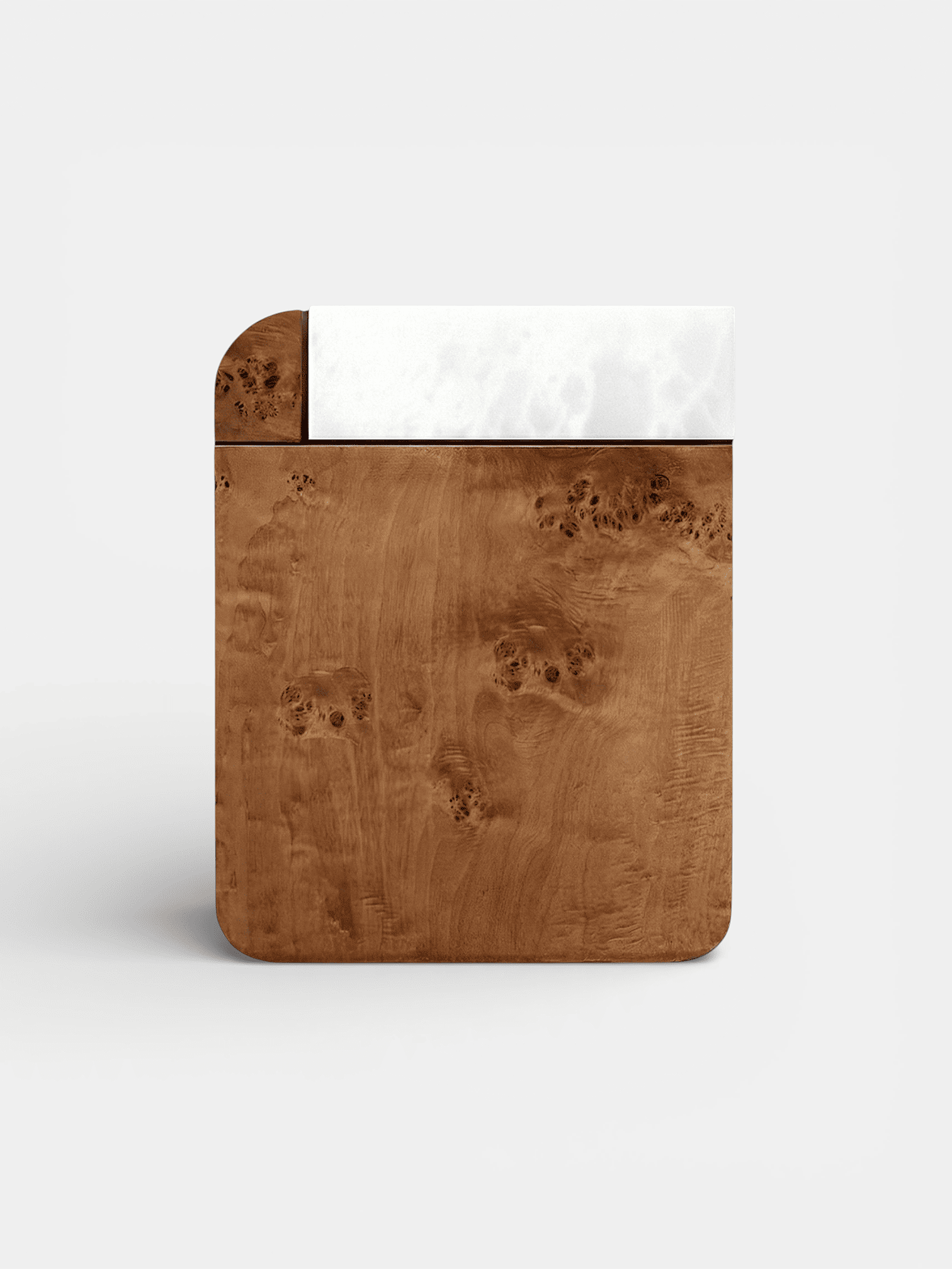 Side Table AMO BURL WOOD STORAGE TABLE MARBERA
