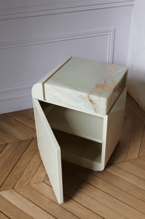 Side Table AMO GREEN STORAGE TABLE MARBERA