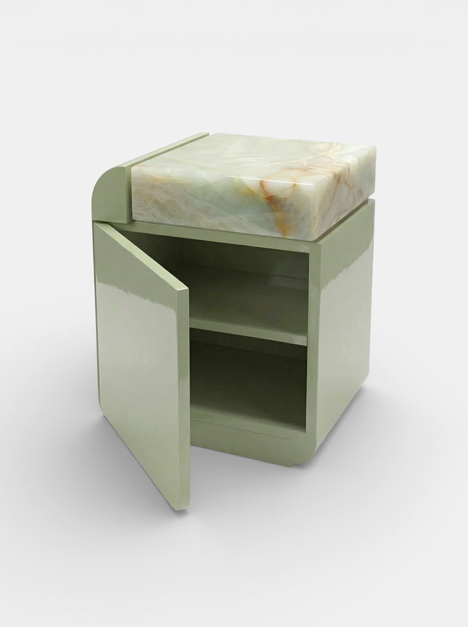 Side Table AMO GREEN STORAGE TABLE MARBERA
