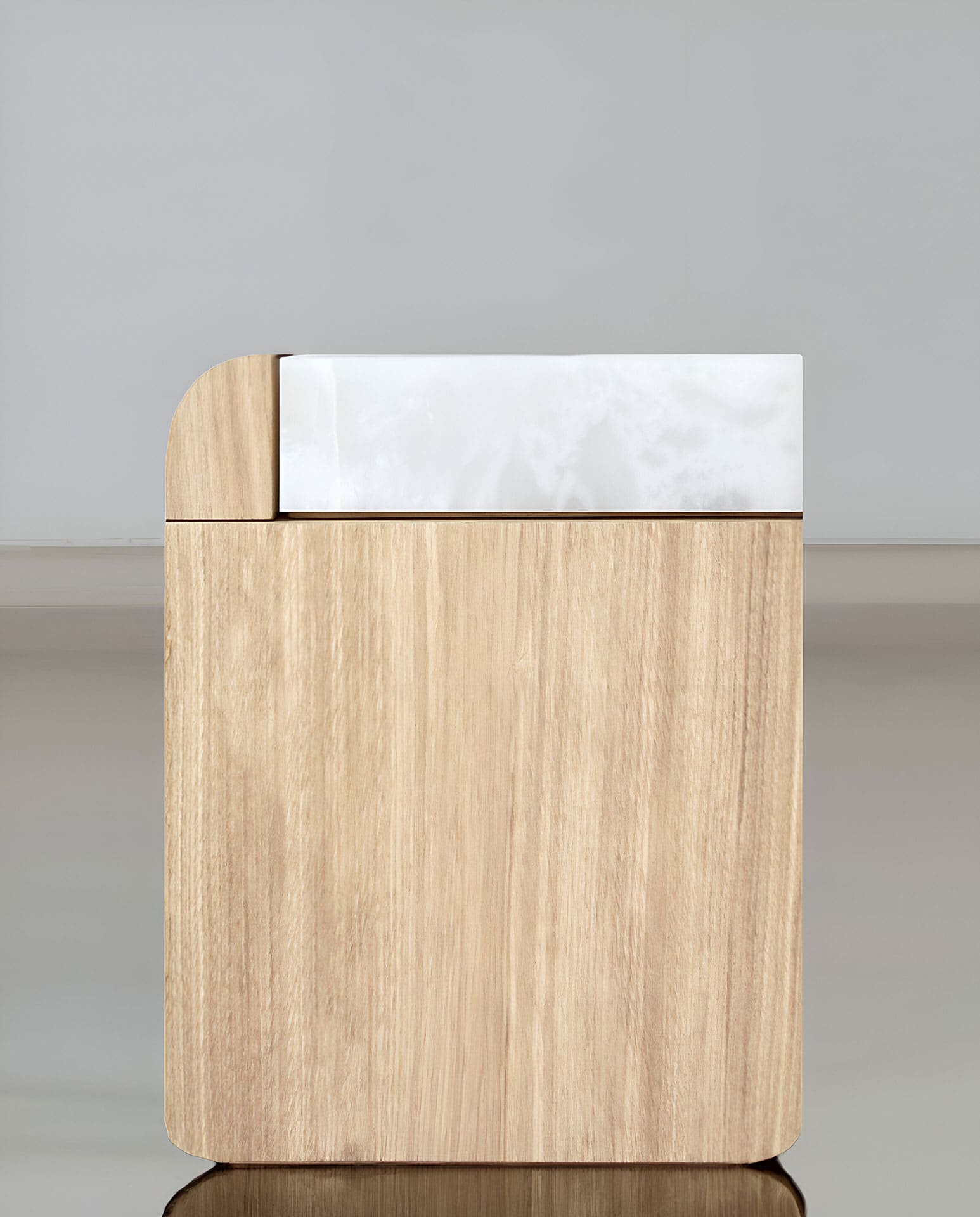 Side Table AMO OAK & WHITE ONYX STORAGE TABLE MARBERA