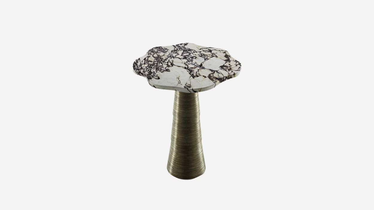 Side Table Calacatta Viola Marble PALM SIDE TABLE INSIDHERLAND