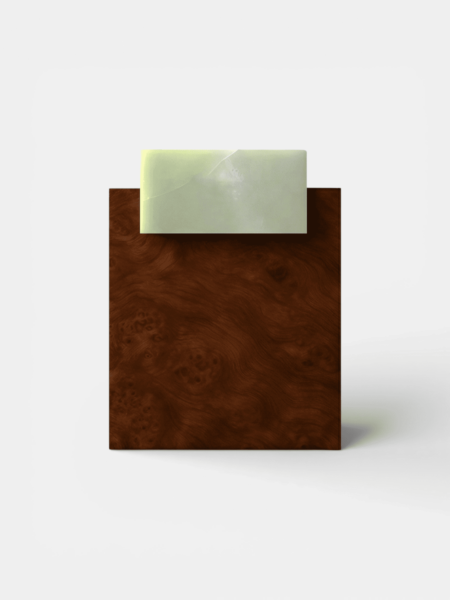 Side Table GAIA BURL WOOD & GREEN ONYX MARBERA