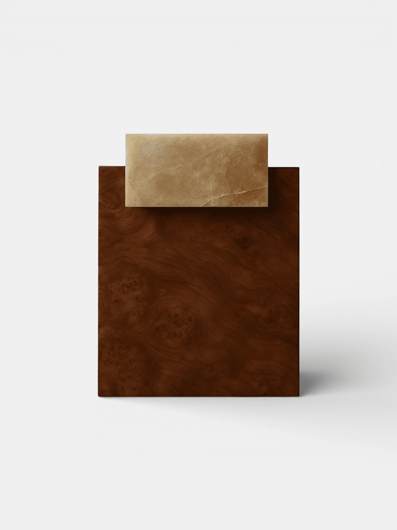 Side Table GAIA BURL WOOD & HONEY ONYX MARBERA