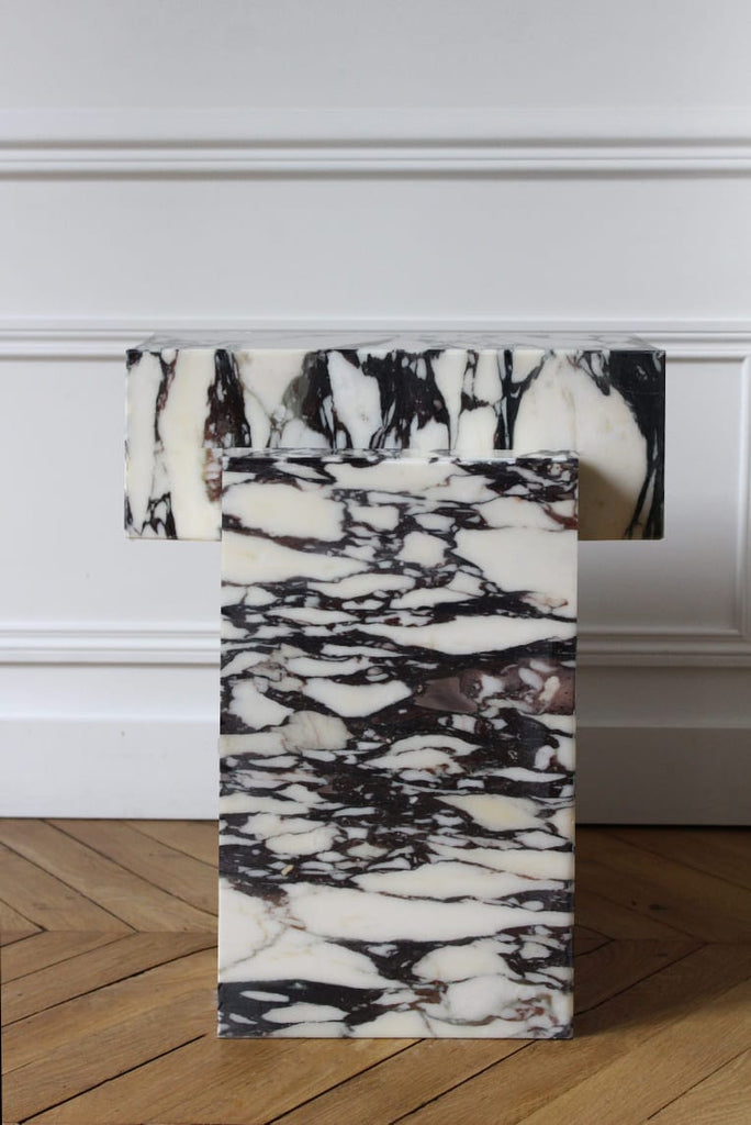 Side Table GAIA CALACATTA VIOLA MARBLE TABLE MARBERA