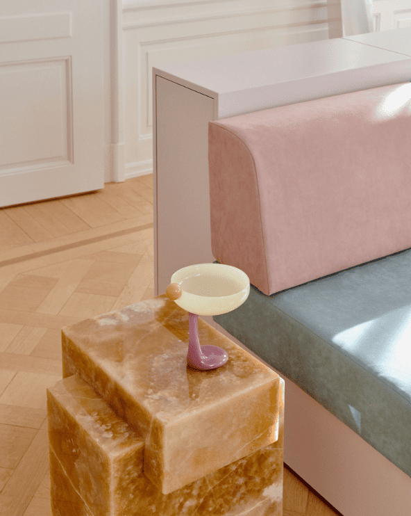 Side Table GAIA HONEY ONYX TABLE MARBERA