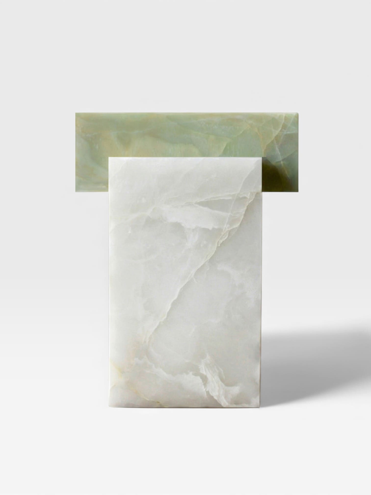 Side Table GAIA WHITE & GREEN ONYX TABLE MARBERA