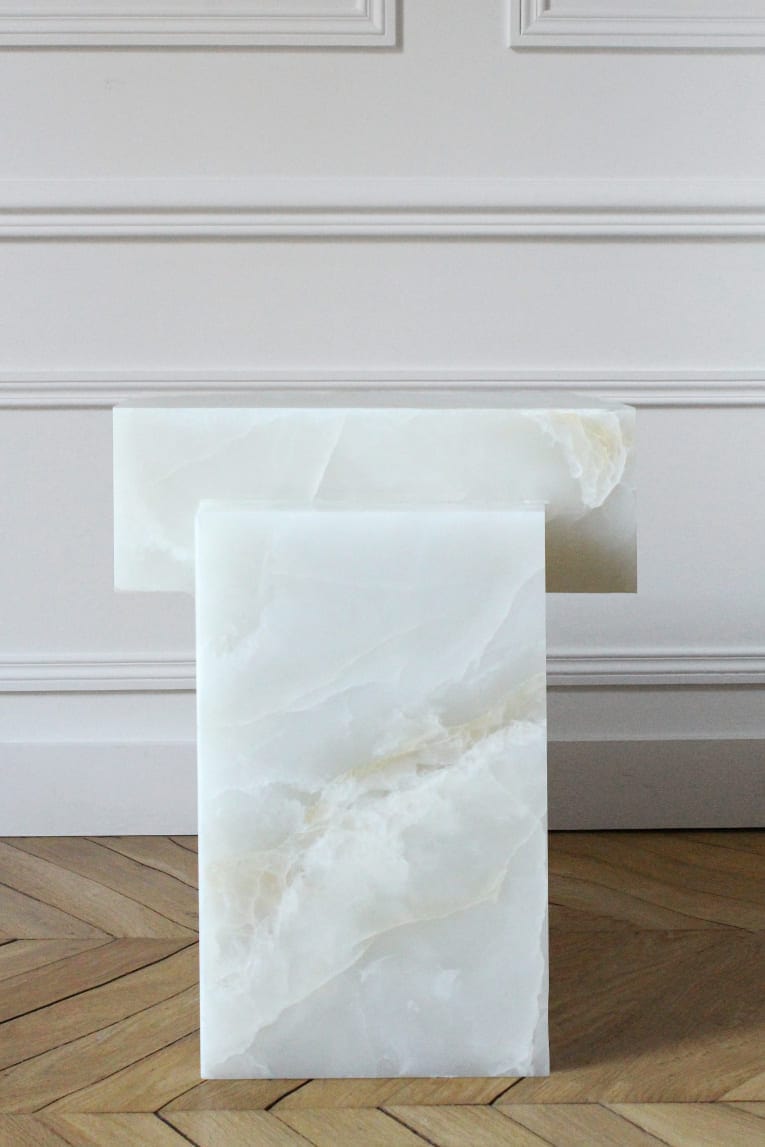 Side Table GAIA WHITE ONYX TABLE MARBERA