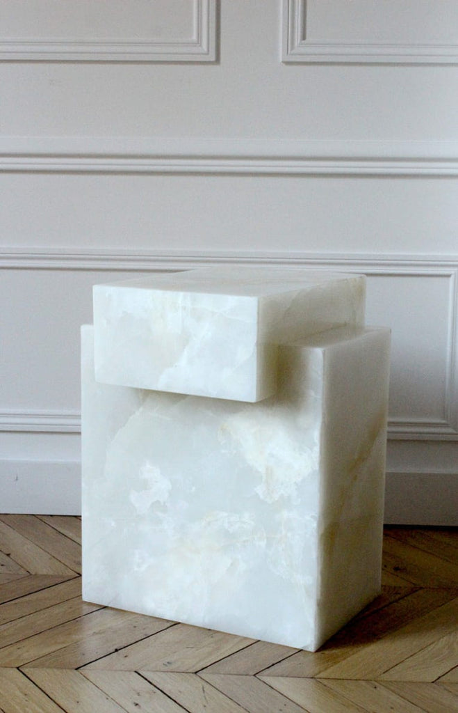 Side Table GAIA WHITE ONYX TABLE MARBERA