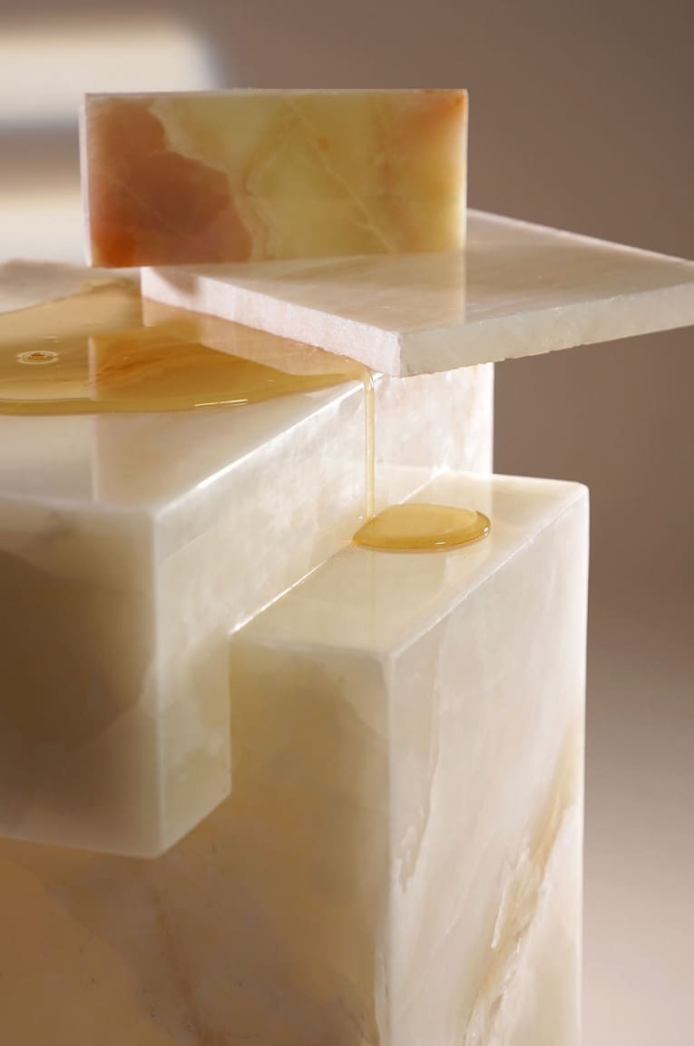 Side Table GAIA WHITE ONYX TABLE MARBERA