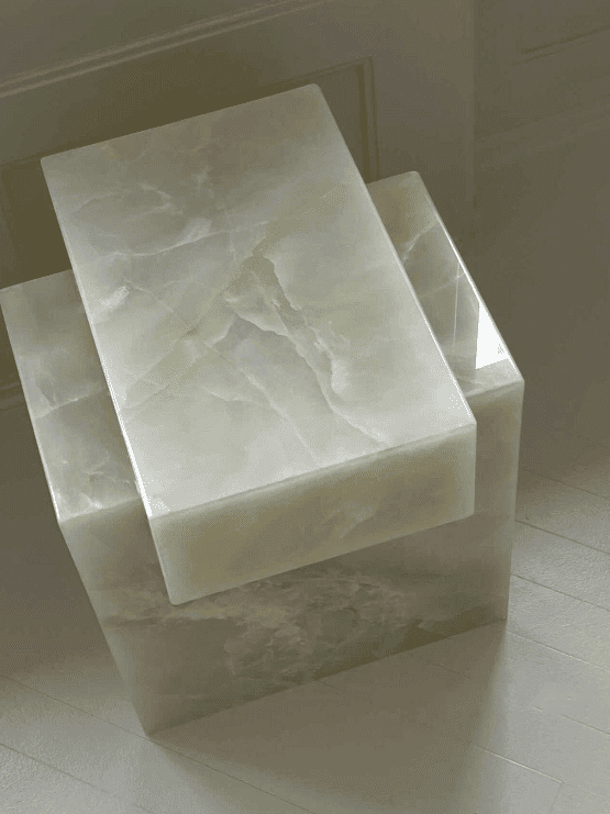 Side Table GAIA WHITE ONYX TABLE MARBERA