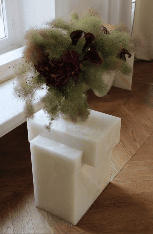 Side Table GAIA WHITE ONYX TABLE MARBERA