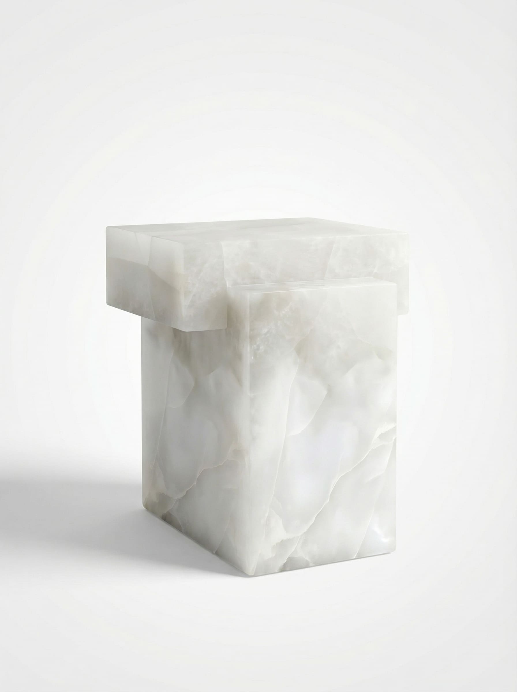 Side Table GAIA WHITE ONYX TABLE MARBERA