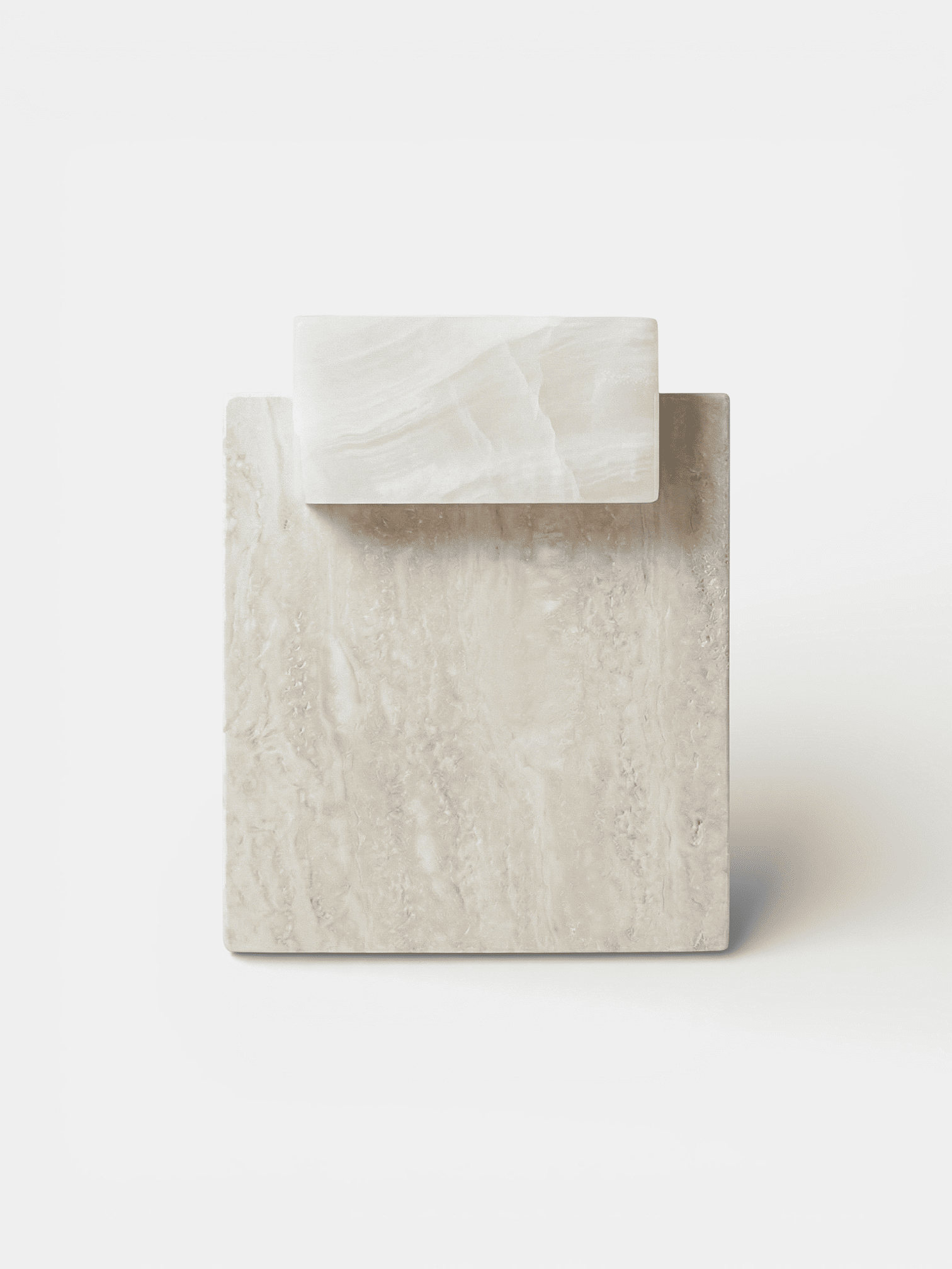 Side Table GAIA WHITE ONYX & TRAVERTINE TABLE MARBERA