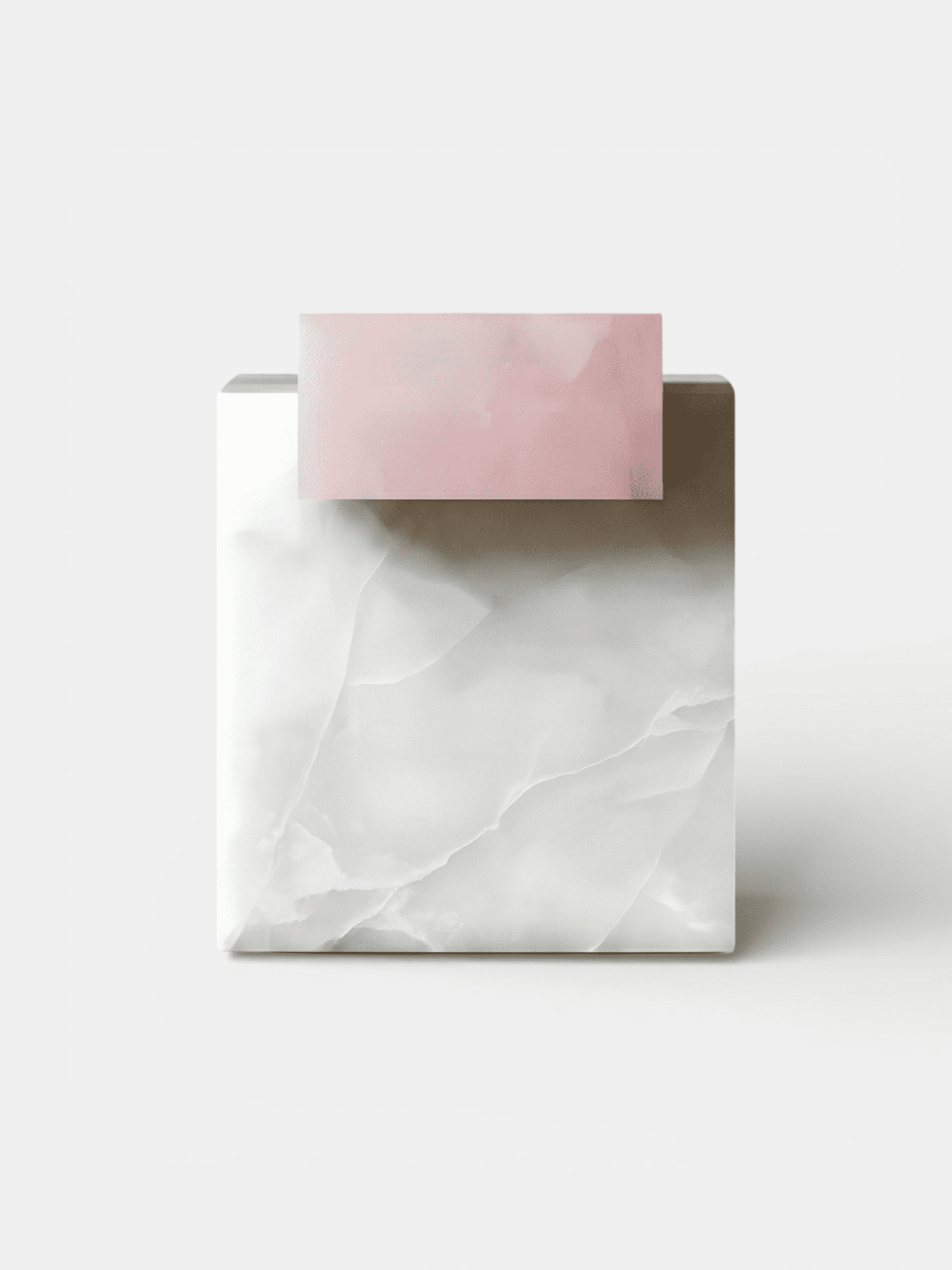 Side Table GAIA WHITE & PINK ONYX TABLE MARBERA