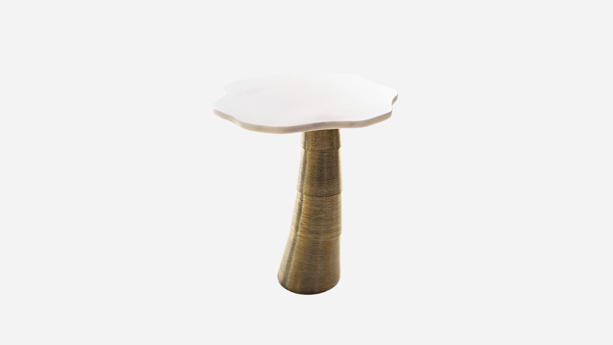 Side Table Green Guatemala Marble / Estremoz Marble /Emperador Marble PALM SIDE TABLE INSIDHERLAND