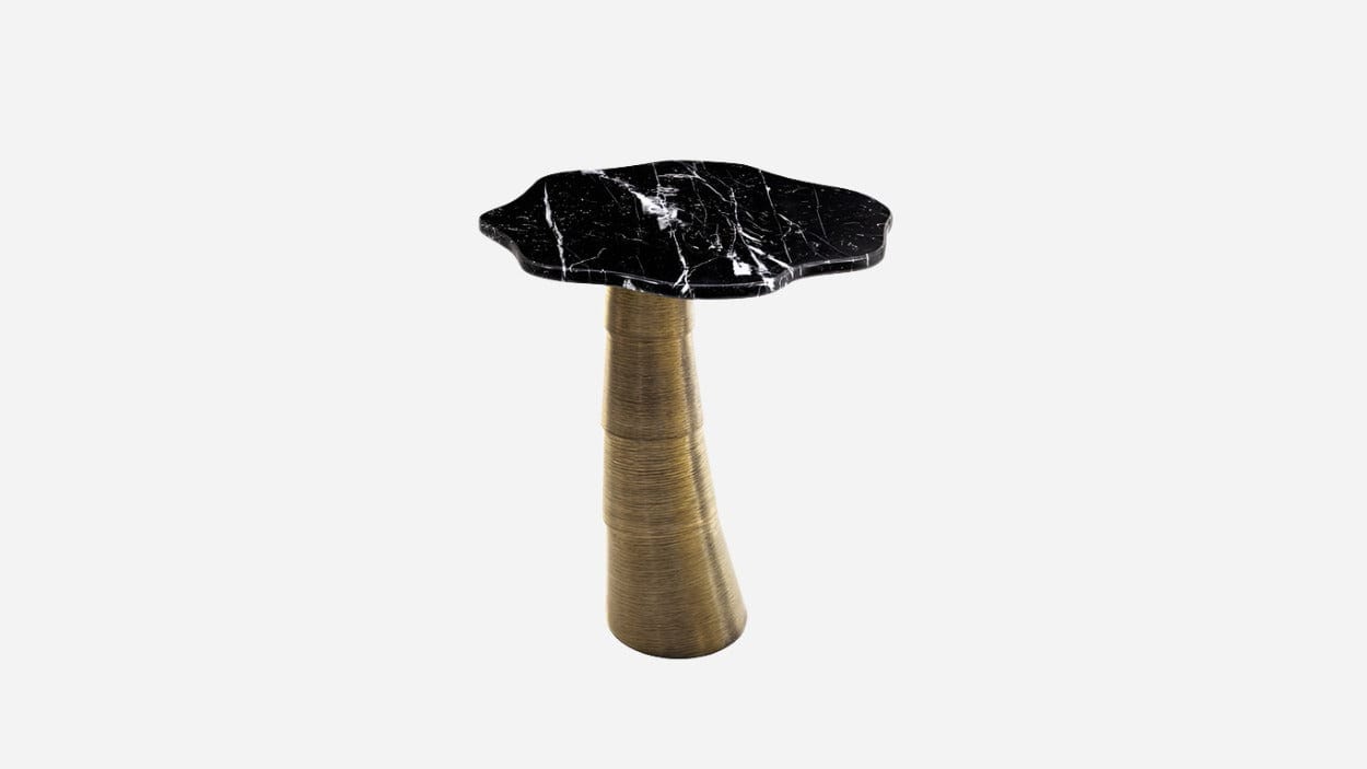 Side Table Nero Marquina Marble / Carrara Marble PALM SIDE TABLE INSIDHERLAND