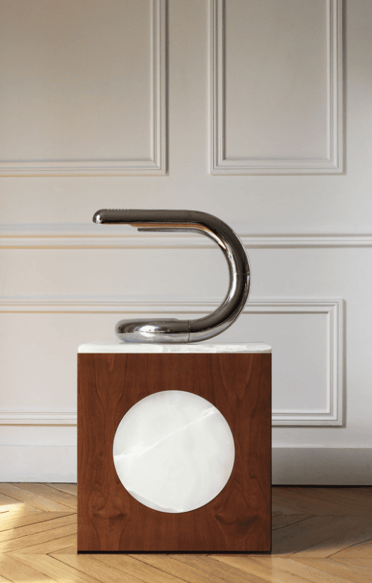 Side Table RINO WALNUT & ONYX TABLE MARBERA