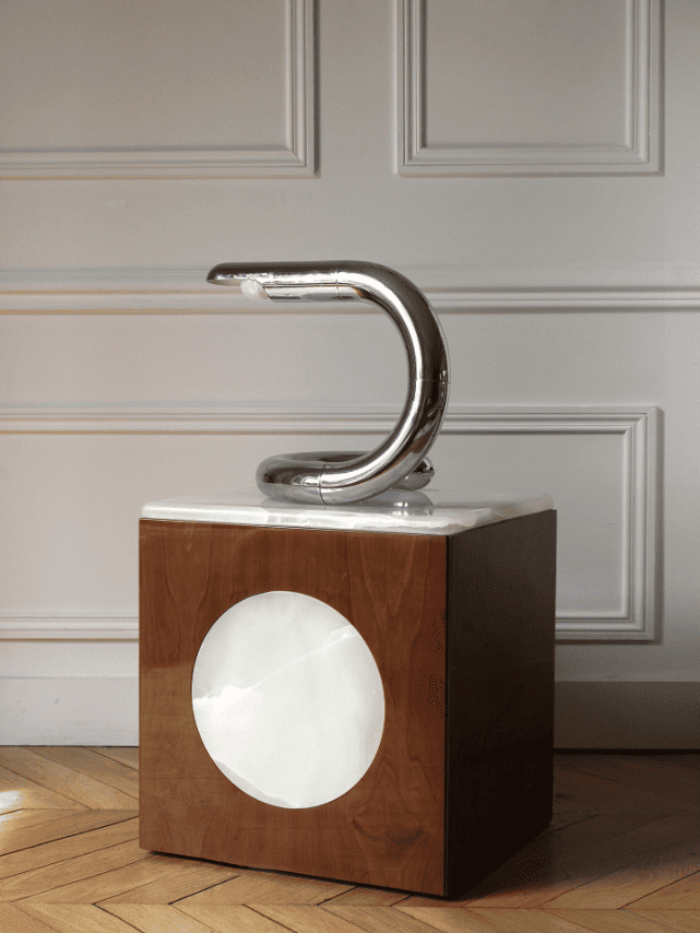 Side Table RINO WALNUT & ONYX TABLE MARBERA