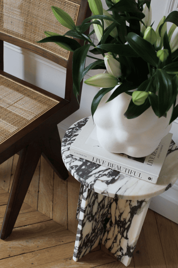 Side Table ROSIE CALACATTA VIOLA MARBLE TABLE MARBERA