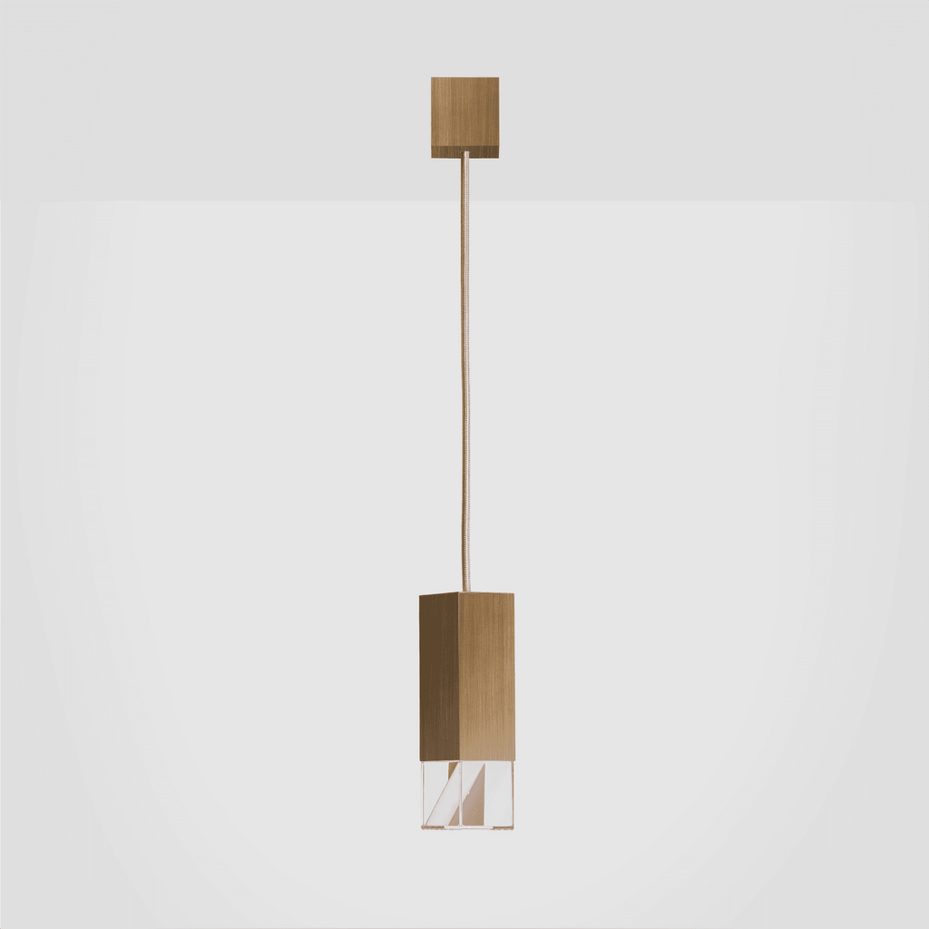Pendant Lamp LAMP/ONE | SOLID BRASS WITH A BURNISHED BRUSHED FINISH | SINGLE SUSPENSION FORMAMINIMA