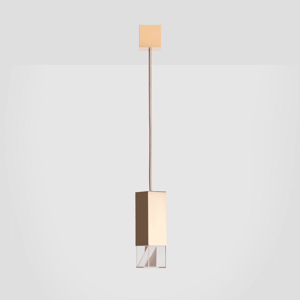 Pendant Lamp LAMP/ONE | SOLID BRASS WITH A SATIN GOLD FINISH | SINGLE SUSPENSION FORMAMINIMA