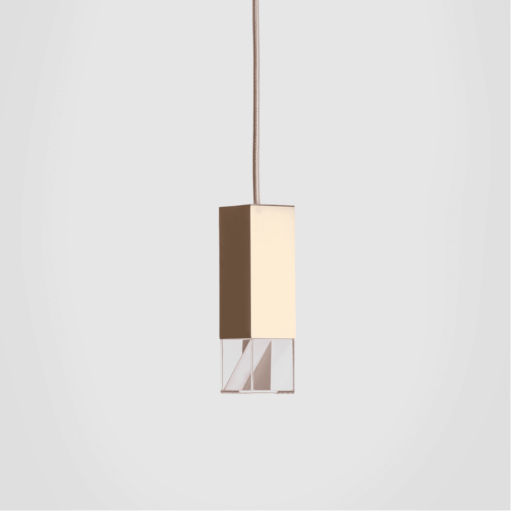 Pendant Lamp LAMP/ONE | SOLID BRASS WITH A SATIN GOLD FINISH | SINGLE SUSPENSION FORMAMINIMA