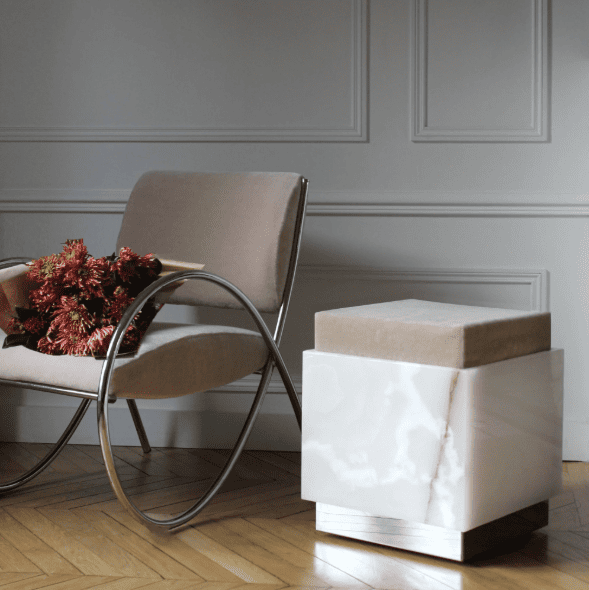 Stool ALFIE SHELL ONYX STOOL MARBERA
