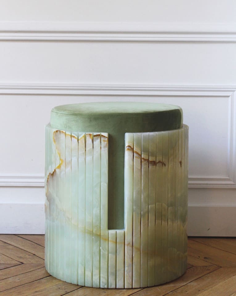 Stool GREEN ONYX DOLCE STOOL MARBERA