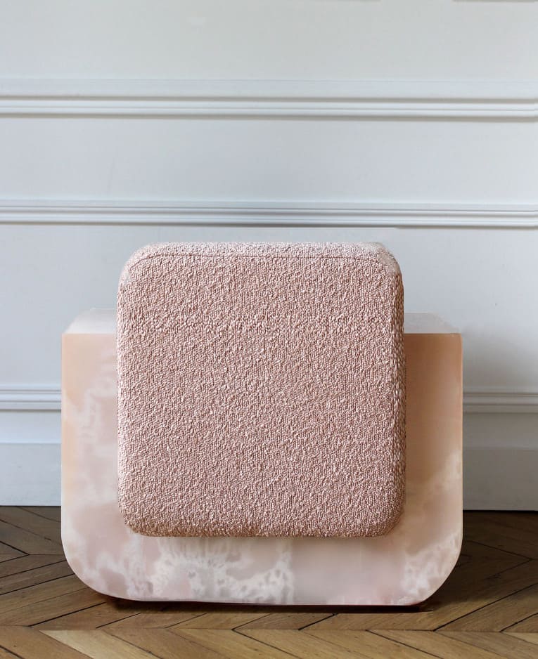 Stool PINK ONYX OGGI STOOL MARBERA