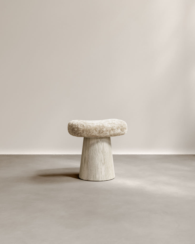 Stool Shorn 100% Shearling by Zinc ARTISAN STOOL PALOMA EDITIONS