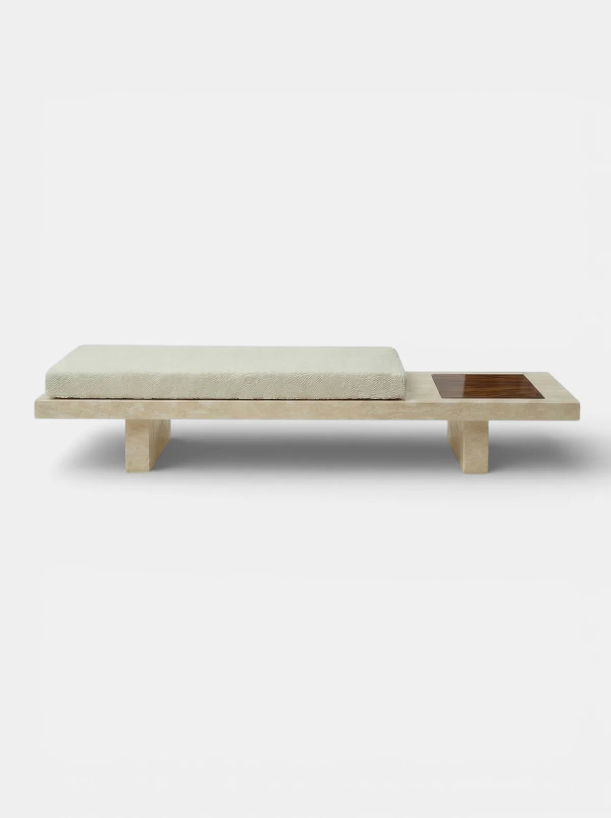 SYBILLE TRAVERTINE & WOOD BENCH