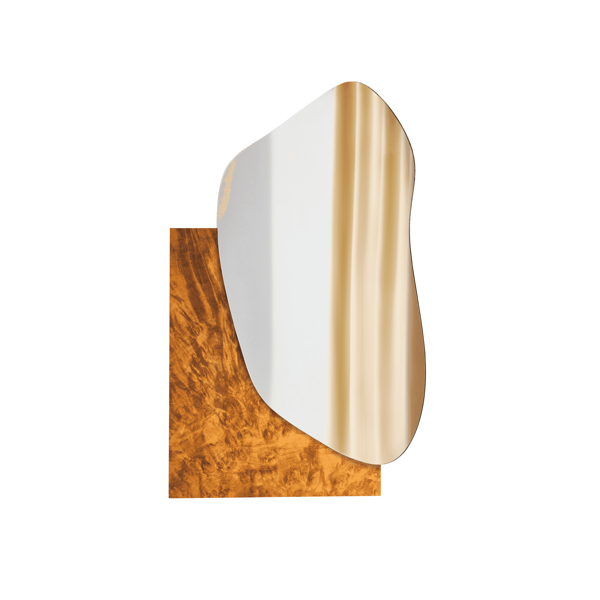 Wall Mirror Madrone Veneered Wood LAKE MIRROR 1 NOOM