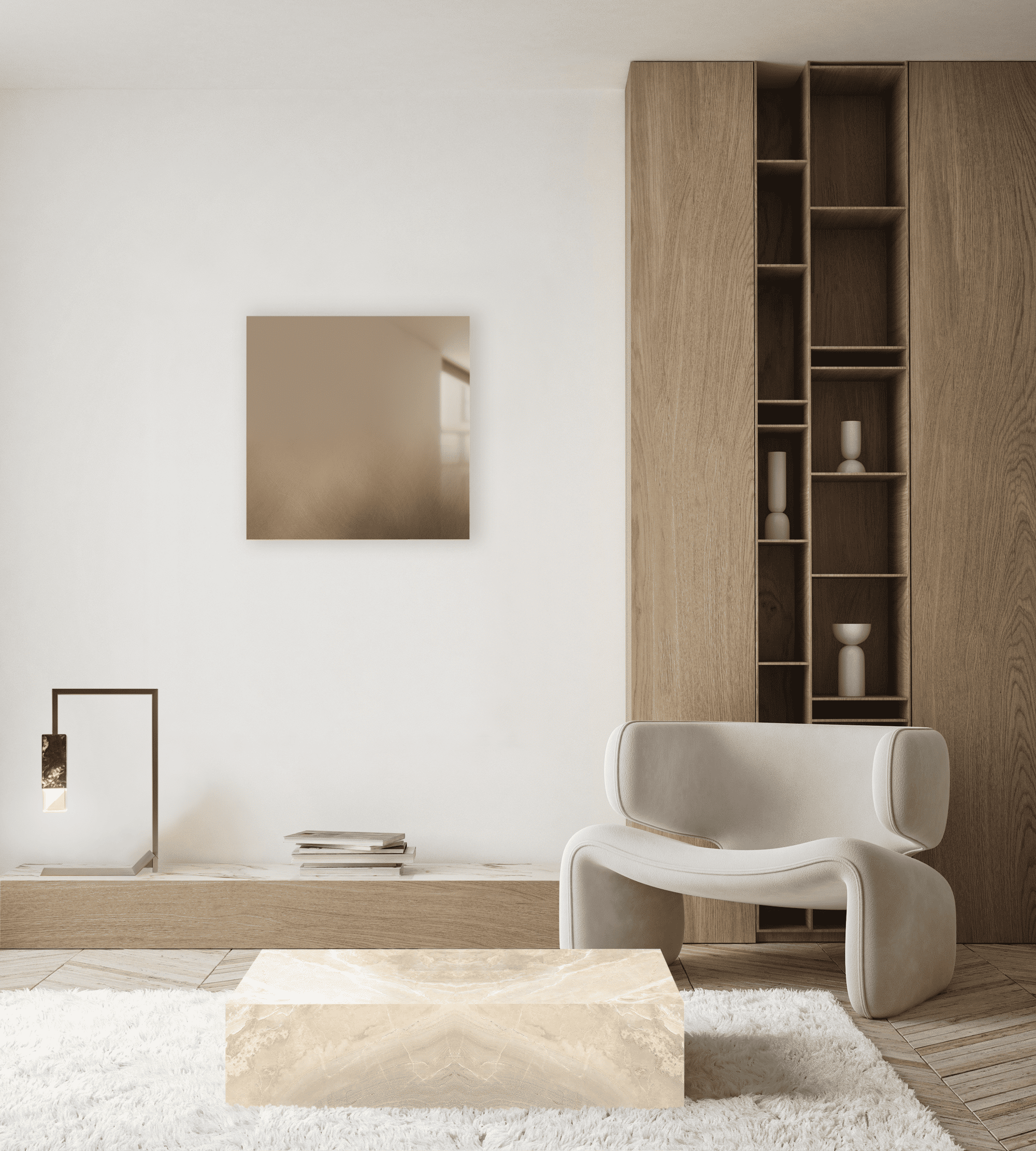 Wall Mirror MIRROR/ZERO FADING BRASS | SQUARE SERIES FORMAMINIMA